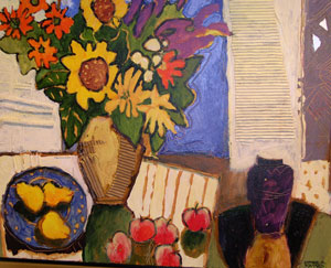 Sunflowers and pears